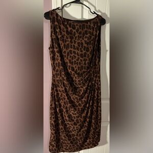 Ralph Lauren Sleeveless leopard print sheath dress with SZ14